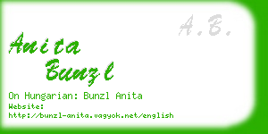 anita bunzl business card